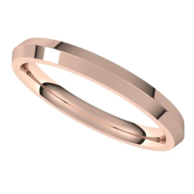 14K Rose Gold 25 mm Knife Edge Comfort Fit Wedding Band TreasureFineJewelers Rings