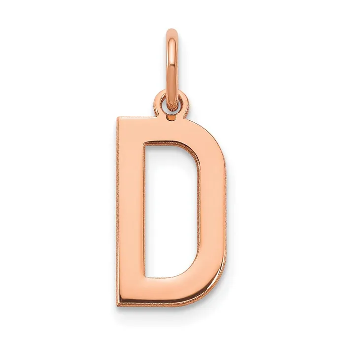 14k Rose Gold Letter D Initial Pendant TreasureFineJewelers Necklaces