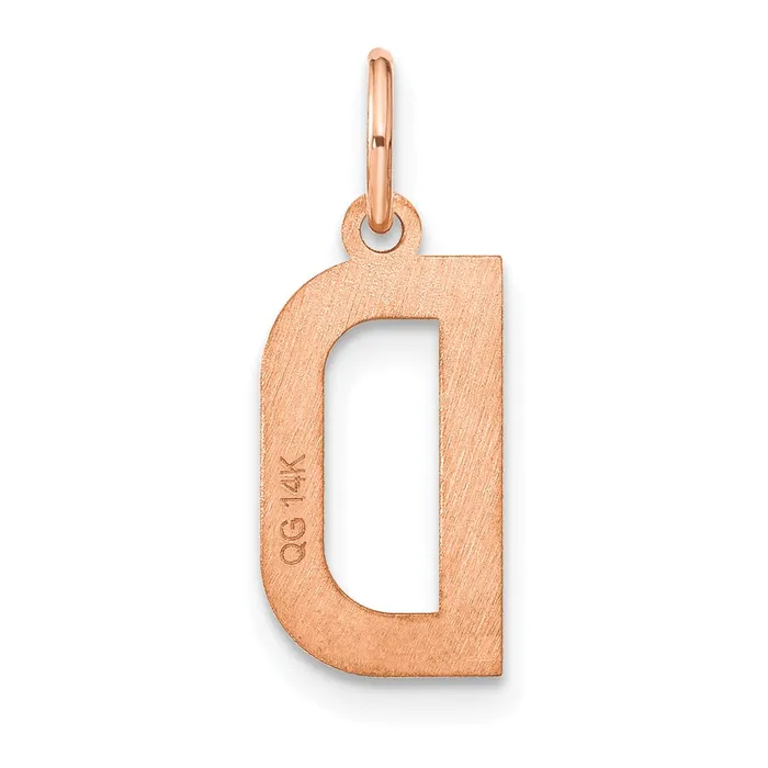 14k Rose Gold Letter D Initial Pendant TreasureFineJewelers Necklaces