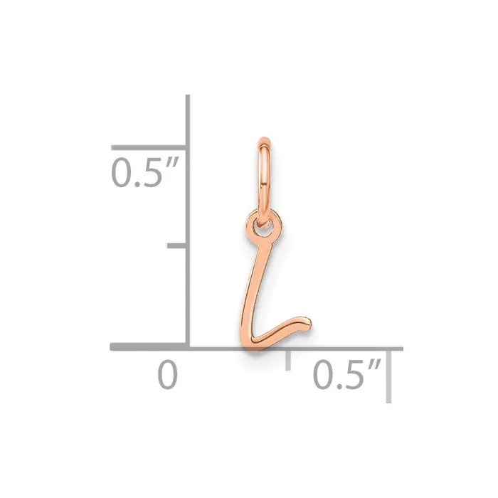 14k Rose Gold Upper case Letter L Initial Charm TreasureFineJewelers Charm Necklaces