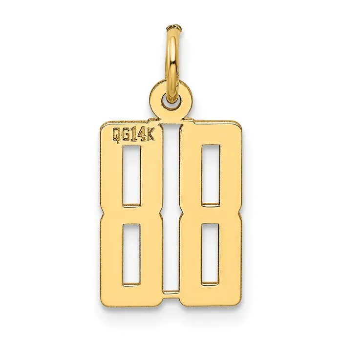 14k Small Elongated Number 88 Charm TreasureFineJewelers Charm Necklaces