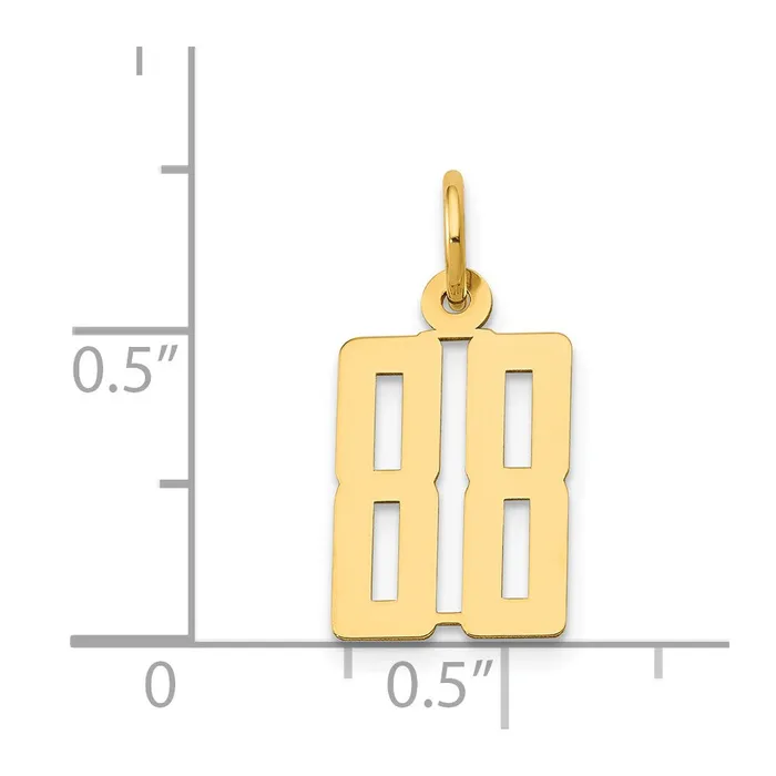 14k Small Elongated Number 88 Charm TreasureFineJewelers Charm Necklaces