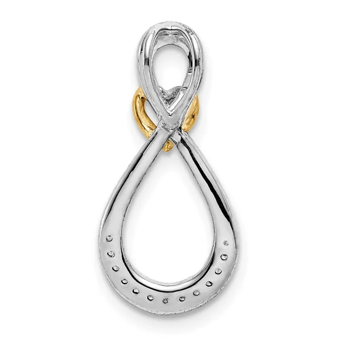 14k Twotone 120ct Diamond Infinity wHeart Chain Slide TreasureFineJewelers Rings