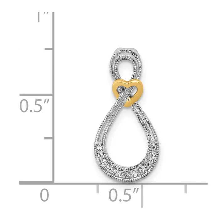 14k Twotone 120ct Diamond Infinity wHeart Chain Slide TreasureFineJewelers Rings