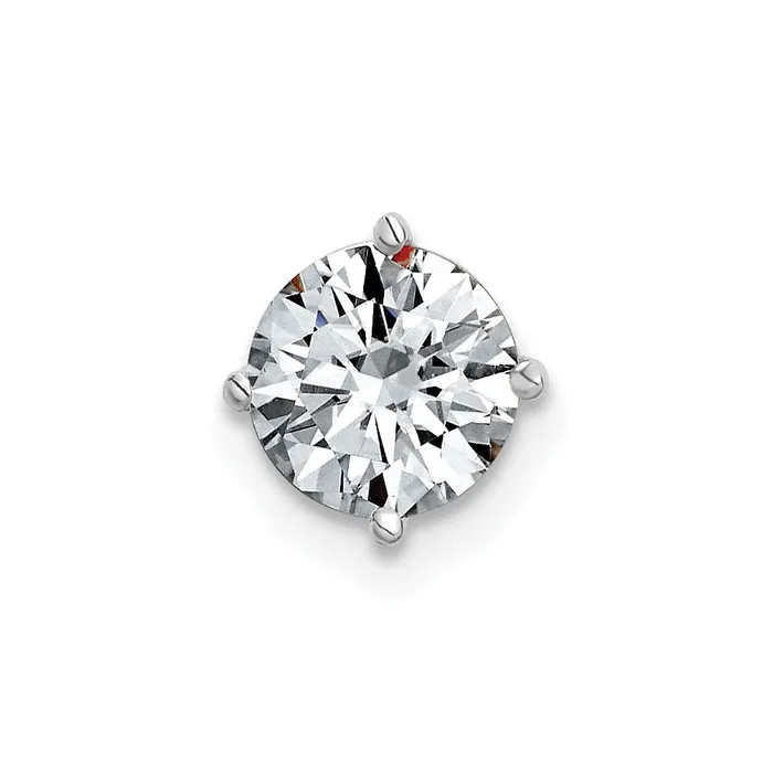 14k White Gold 1ct 65mm Round G H I True Light Moissanite Solitaire Chain Slide TreasureFineJewelers Necklaces 14k White Gold 1ct 65mm Round G H I True Light Moissanite Solitaire Chain Slide TreasureFineJewelers Necklaces