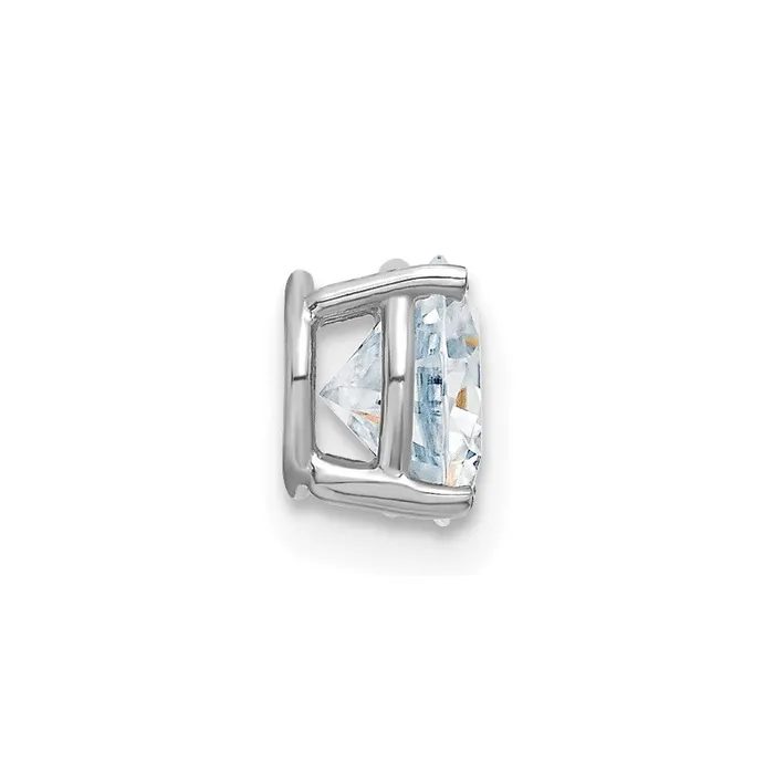 14k White Gold 1ct 65mm Round G H I True Light Moissanite Solitaire Chain Slide TreasureFineJewelers Necklaces