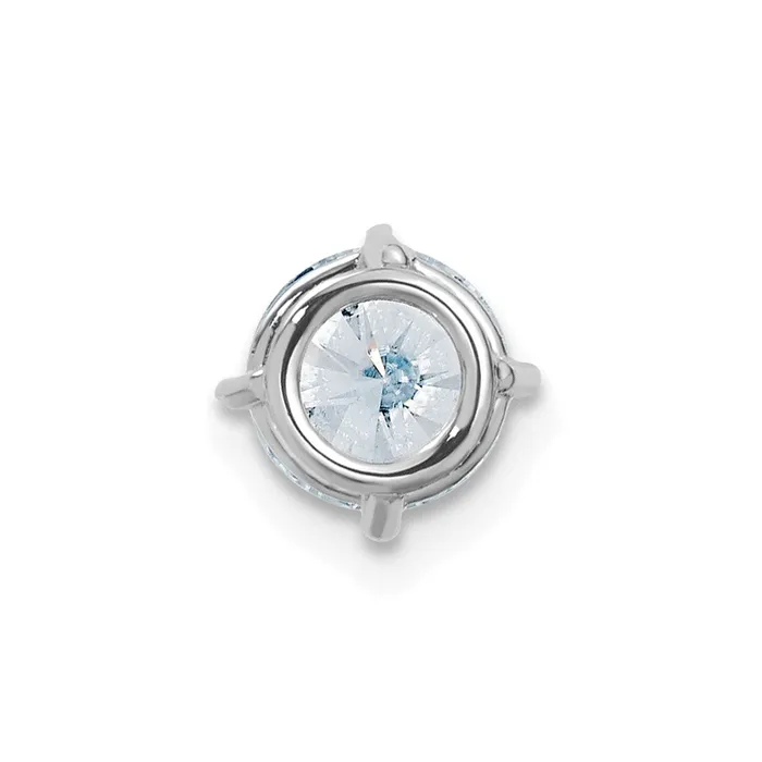 14k White Gold 1ct 65mm Round G H I True Light Moissanite Solitaire Chain Slide TreasureFineJewelers Necklaces