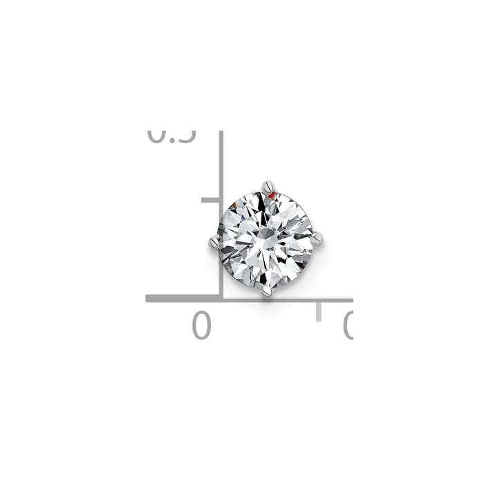 14k White Gold 1ct 65mm Round G H I True Light Moissanite Solitaire Chain Slide TreasureFineJewelers Necklaces
