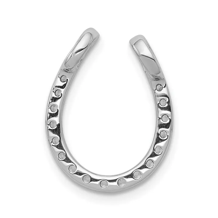 14k White Gold 35ct Diamond Horseshoe Necklace TreasureFineJewelers Necklaces