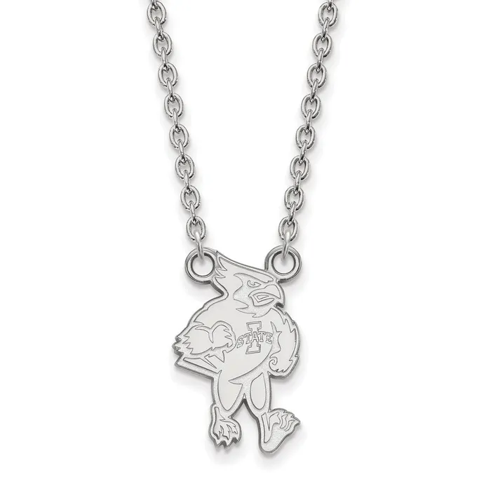 14K White Gold Iowa State University Large Pendant with Necklace TreasureFineJewelers Necklaces 14K White Gold Iowa State University Large Pendant with Necklace TreasureFineJewelers Necklaces