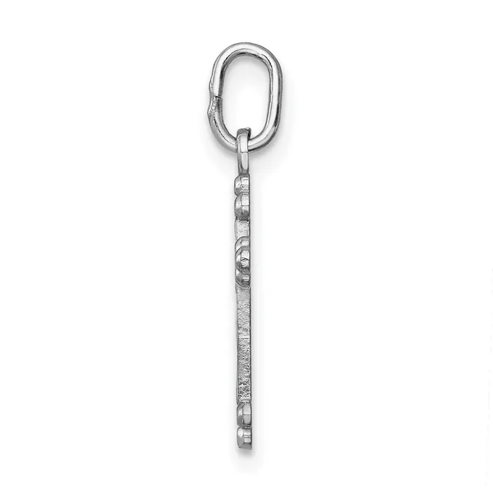 14k White Gold Polished DC Small Budded Cross Charm TreasureFineJewelers Charm Necklaces