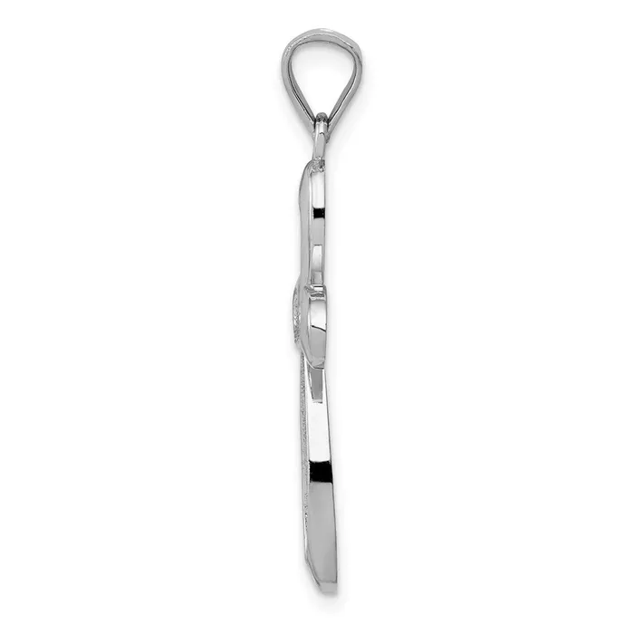 14k White Gold Polished Ribbon Cross Pendant TreasureFineJewelers Necklaces