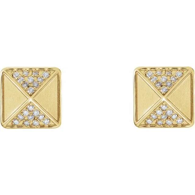 14K Yellow 10 CTW Diamond Accented Earrings TreasureFineJewelers Earrings