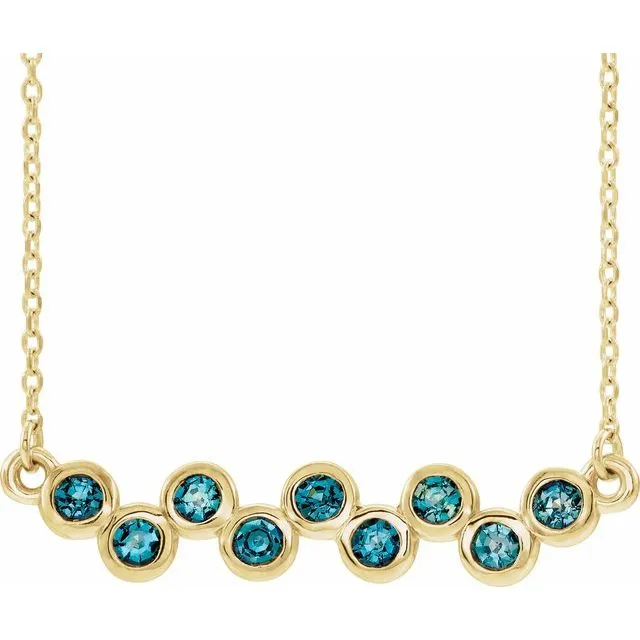 14K Yellow Aquamarine BezelSet Bar 1618 Necklace TreasureFineJewelers Necklaces 14K Yellow Aquamarine BezelSet Bar 1618 Necklace TreasureFineJewelers Necklaces
