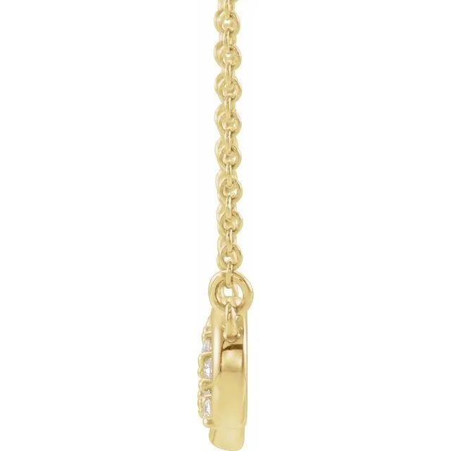 14K Yellow Gold 18 CTW Natural Diamond InfinityInspired Bar 18 Necklace TreasureFineJewelers Necklaces