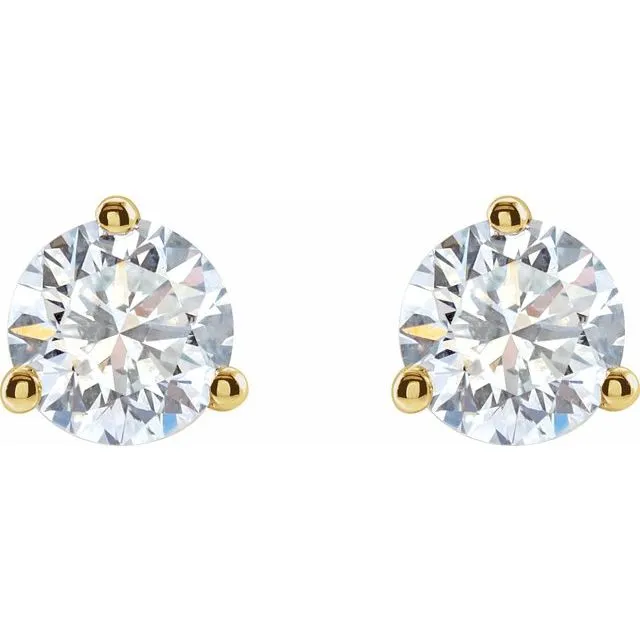 14K Yellow Gold 1 CTW LabGrown Diamond Stud Earrings TreasureFineJewelers Earrings