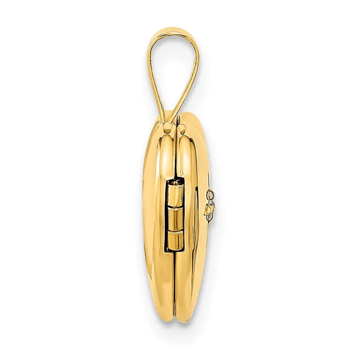14k Yellow Gold 12mm with 01ct Diamond Heart Locket TreasureFineJewelers Necklaces