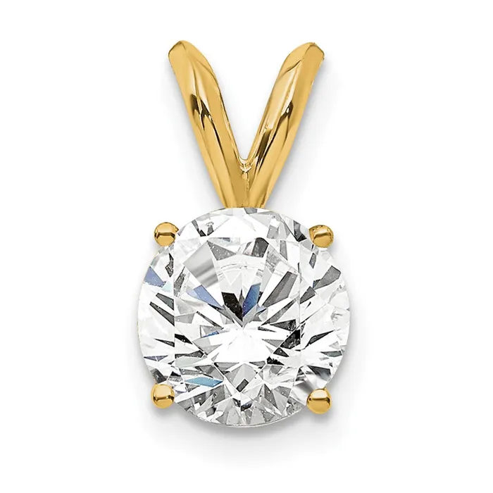 14k Yellow Gold 34 carat total weight Round Certified VSSI GH Lab Grown Diamond Solitaire Pendant TreasureFineJewelers Necklaces 14k Yellow Gold 34 carat total weight Round Certified VSSI GH Lab Grown Diamond Solitaire Pendant TreasureFineJewelers Necklaces