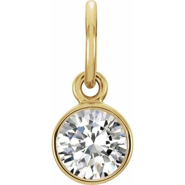 14K Yellow Gold 4 mm Round Imitation Diamond Birthstone Charm TreasureFineJewelers Charm Necklaces 14K Yellow Gold 4 mm Round Imitation Diamond Birthstone Charm TreasureFineJewelers Charm Necklaces