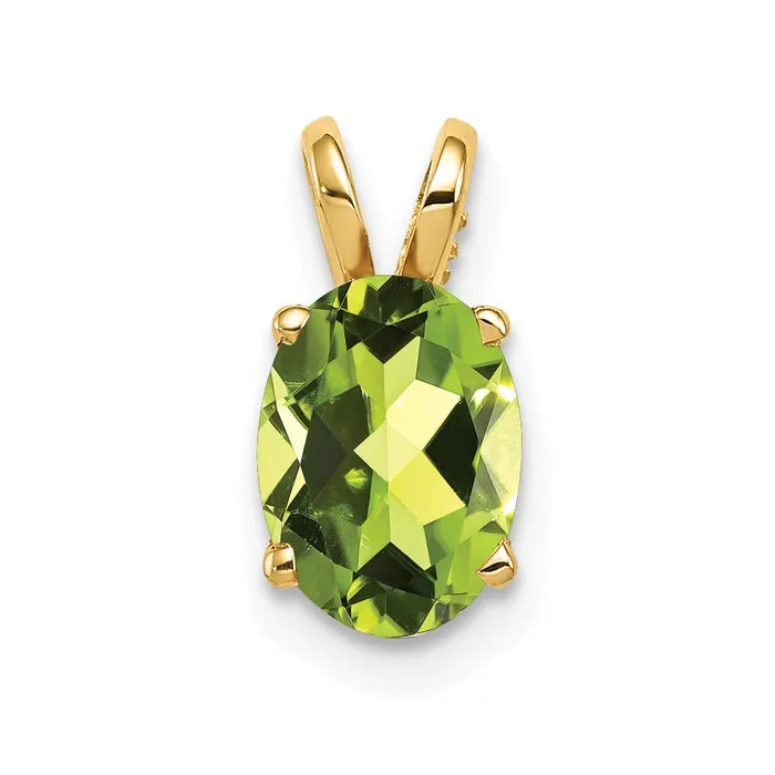 14k Yellow Gold 8x6mm Oval Peridot pendant TreasureFineJewelers Necklaces 14k Yellow Gold 8x6mm Oval Peridot pendant TreasureFineJewelers Necklaces