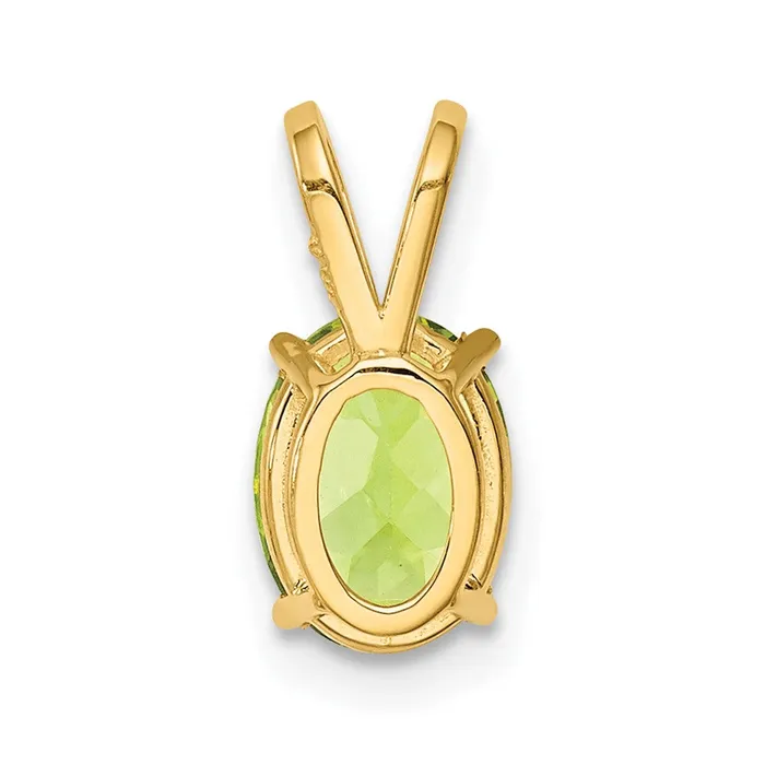14k Yellow Gold 8x6mm Oval Peridot pendant TreasureFineJewelers Necklaces