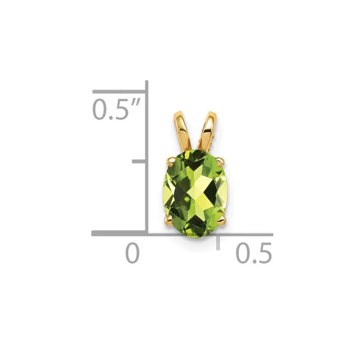 14k Yellow Gold 8x6mm Oval Peridot pendant TreasureFineJewelers Necklaces