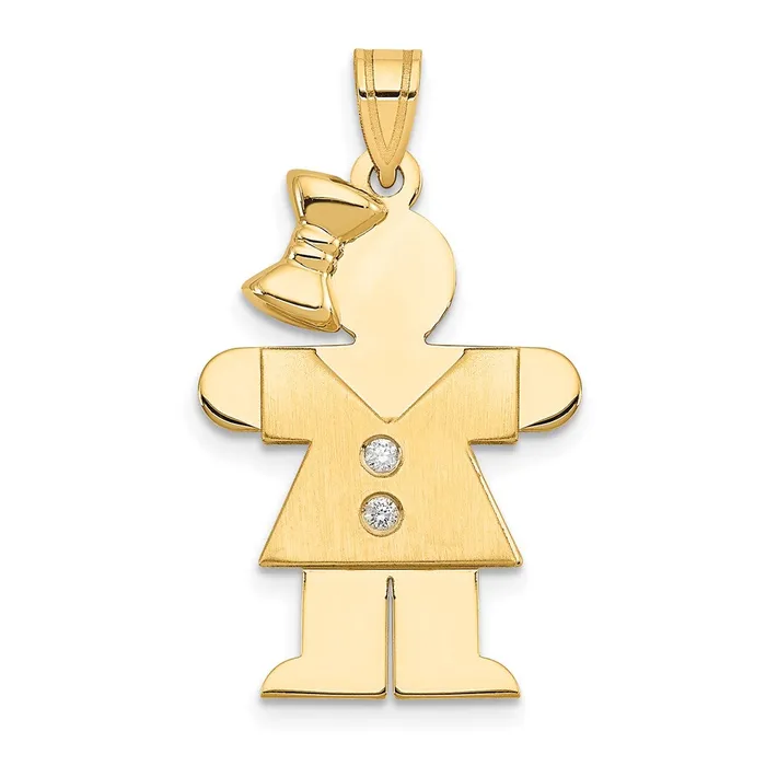 14k Yellow Gold AA Diamond kid pendant TreasureFineJewelers PreStyled Sets 14k Yellow Gold AA Diamond kid pendant TreasureFineJewelers PreStyled Sets