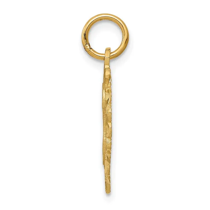 14k Yellow Gold Heart Letter G Charm TreasureFineJewelers Charm Necklaces