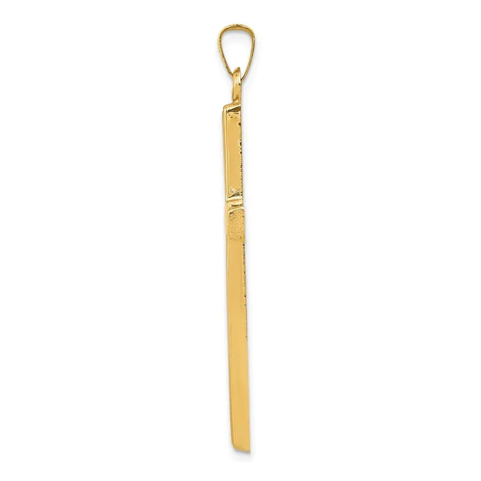 14k Yellow Gold Hollow Cross Pendant TreasureFineJewelers Necklaces