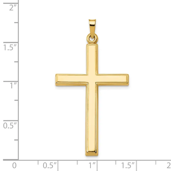 14k Yellow Gold Hollow Cross Pendant TreasureFineJewelers Necklaces