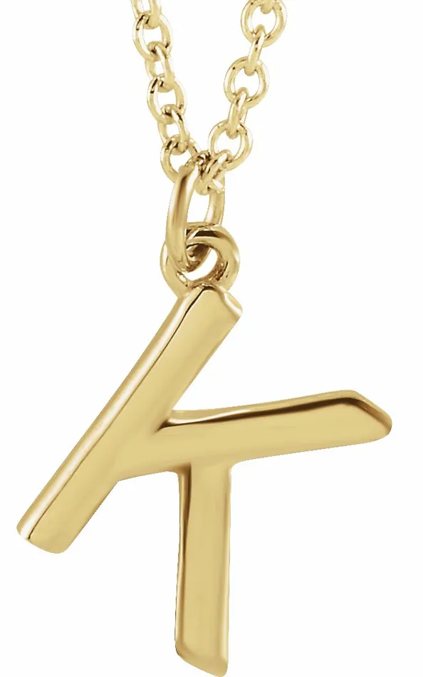 14K Yellow Gold Initial K Dangle 18 Necklace TreasureFineJewelers Necklaces 14K Yellow Gold Initial K Dangle 18 Necklace TreasureFineJewelers Necklaces