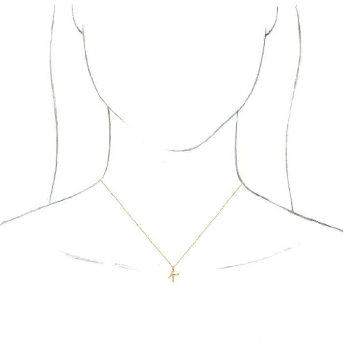 14K Yellow Gold Initial K Dangle 18 Necklace TreasureFineJewelers Necklaces
