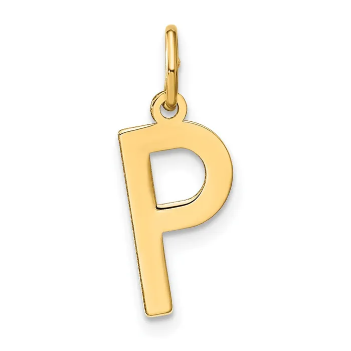 14k Yellow Gold Letter P Initial Pendant TreasureFineJewelers Necklaces