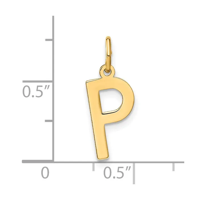 14k Yellow Gold Letter P Initial Pendant TreasureFineJewelers Necklaces