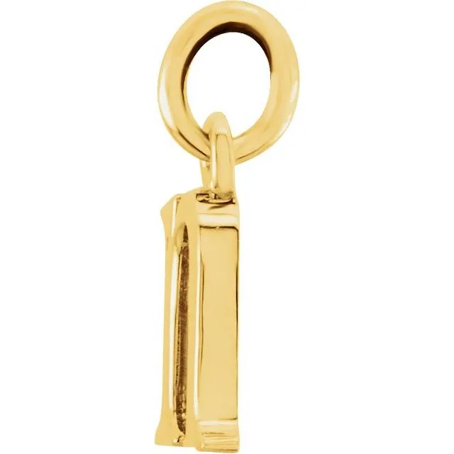14K Yellow Gold Lowercase Initial N Pendant TreasureFineJewelers Necklaces