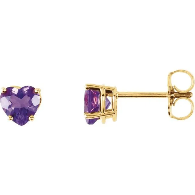 14K Yellow Gold Natural Amethyst Earrings TreasureFineJewelers Earrings