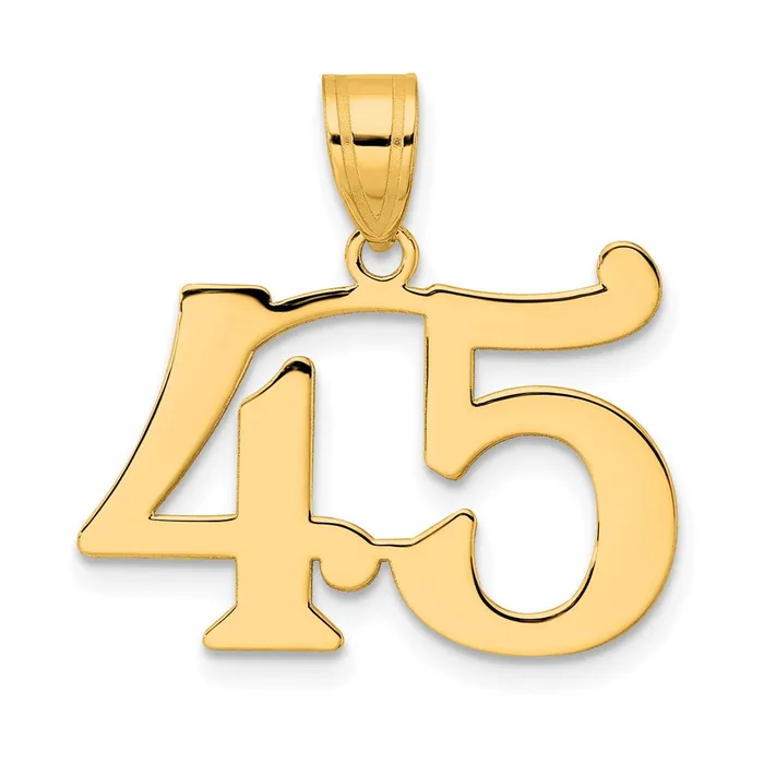 14k Yellow Gold Polished Number 45 Pendant TreasureFineJewelers PreStyled Sets 14k Yellow Gold Polished Number 45 Pendant TreasureFineJewelers PreStyled Sets