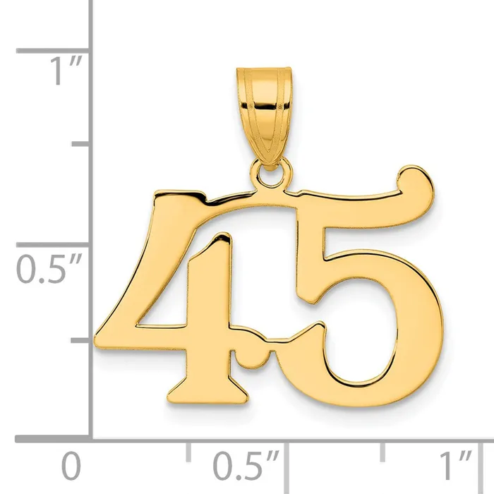 14k Yellow Gold Polished Number 45 Pendant TreasureFineJewelers PreStyled Sets