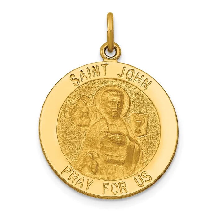 14k Yellow Gold Saint John Medal Pendant TreasureFineJewelers PreStyled Sets