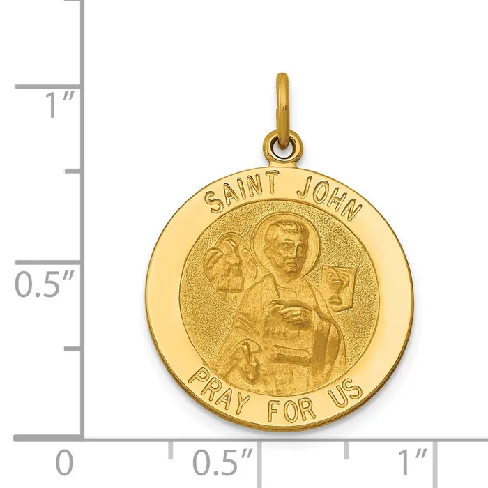 14k Yellow Gold Saint John Medal Pendant TreasureFineJewelers PreStyled Sets