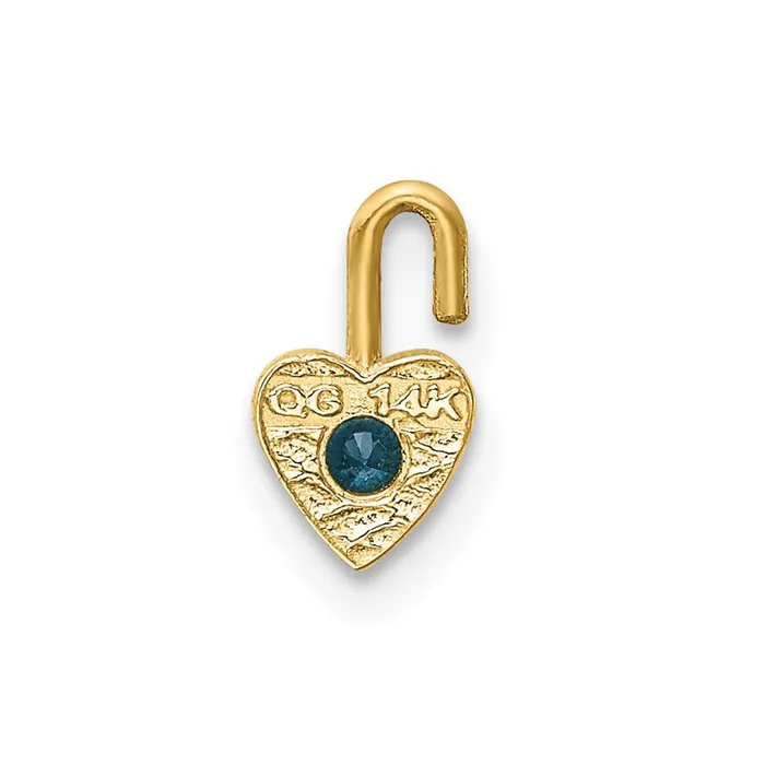 14ky December Synthetic Birthstone Heart Charm TreasureFineJewelers Charm Necklaces