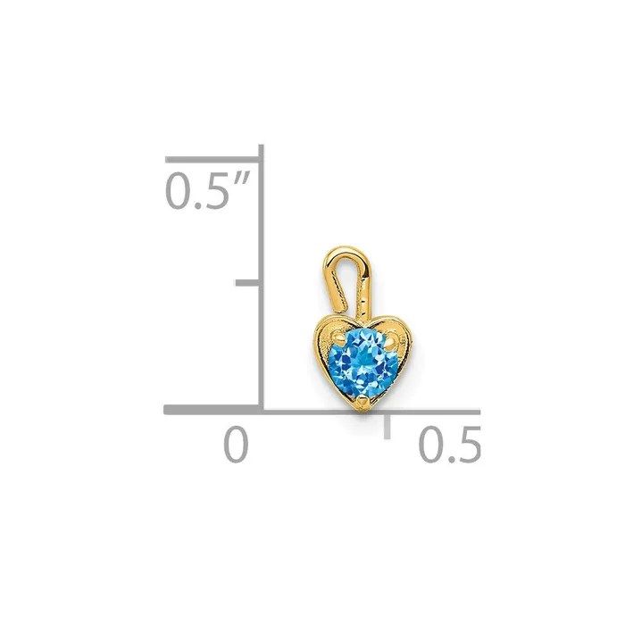 14ky December Synthetic Birthstone Heart Charm TreasureFineJewelers Charm Necklaces