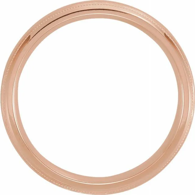 18K Rose Gold 5 mm Half Round ComfortFit Band With Milgrain TreasureFineJewelers Rings