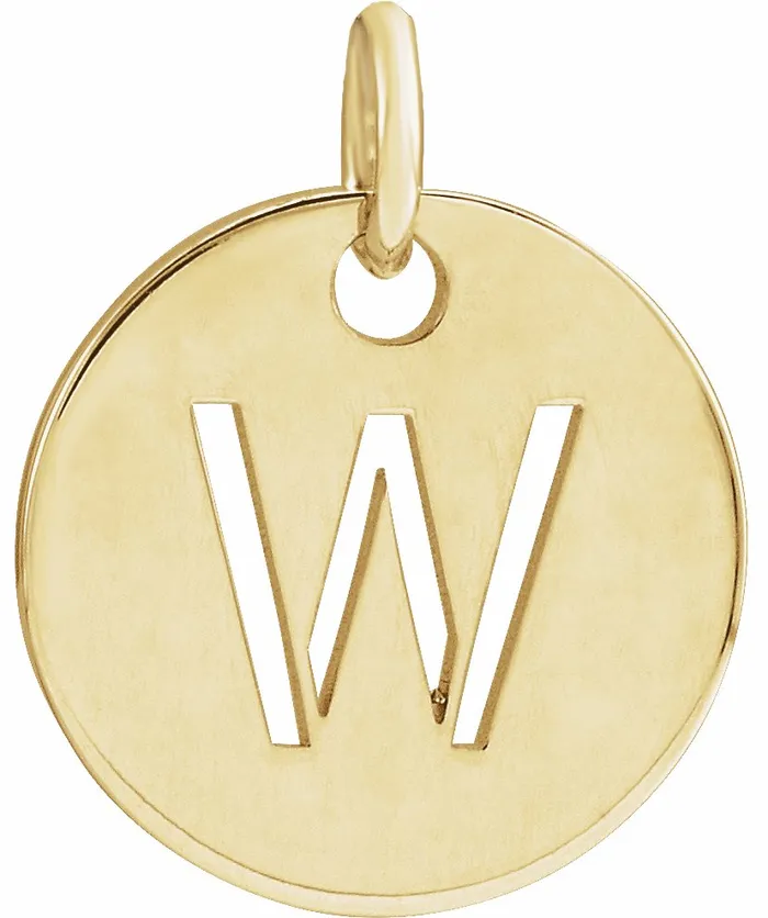 18K Yellow GoldPlated Sterling Silver Initial W 10 mm Disc Pendant TreasureFineJewelers Necklaces 18K Yellow GoldPlated Sterling Silver Initial W 10 mm Disc Pendant TreasureFineJewelers Necklaces
