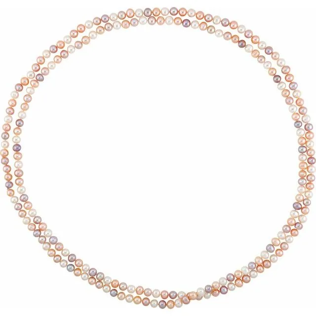 89 mm MultiColor Cultured Freshwater Pearl 72 Rope Necklace TreasureFineJewelers Necklaces