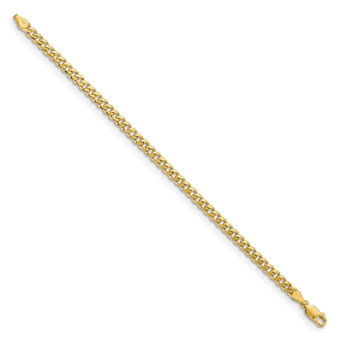 Bracelets 14K 7 inch 425mm Solid Miami Cuban Link with Lobster Clasp Bracelet TreasureFineJewelers