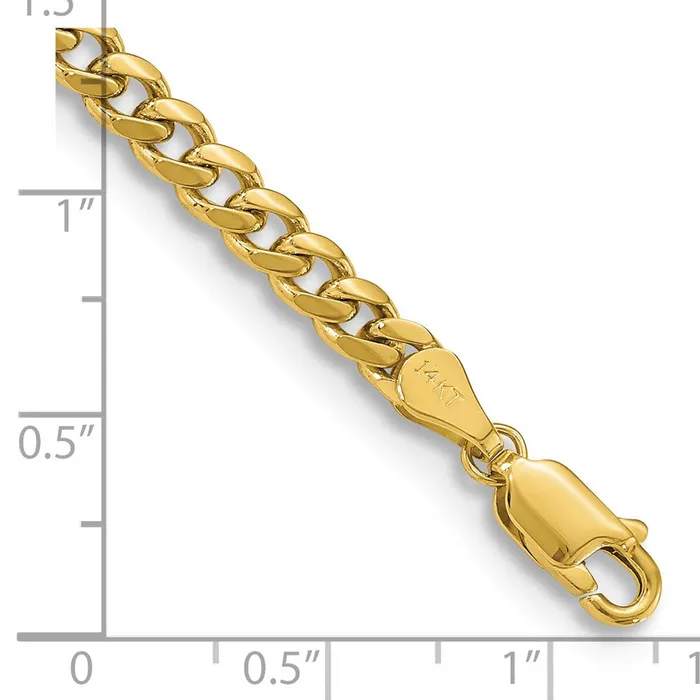 Bracelets 14K 7 inch 425mm Solid Miami Cuban Link with Lobster Clasp Bracelet TreasureFineJewelers