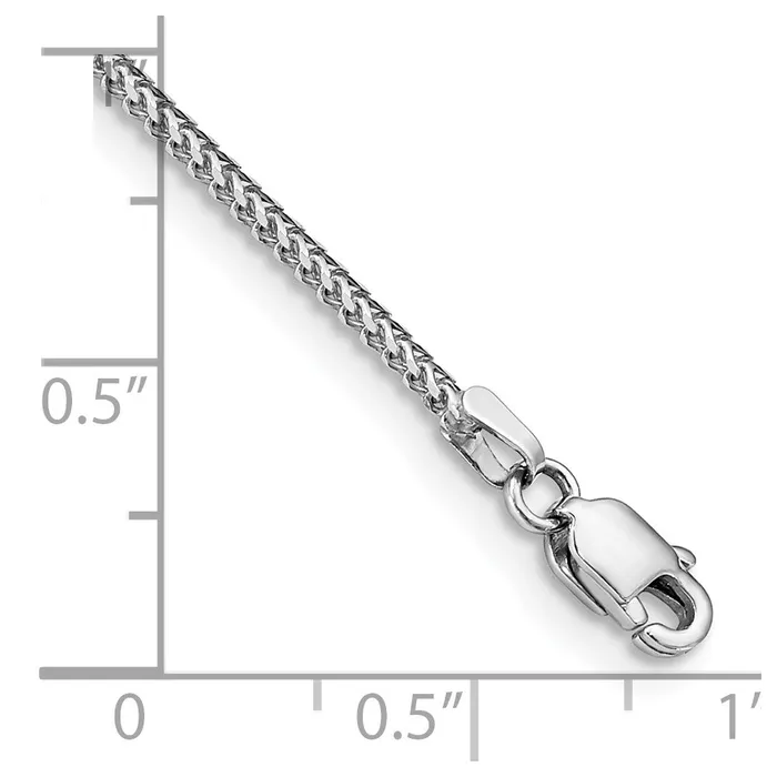 Bracelets 14k White Gold 1mm Franco with Lobster Clasp Bracelet TreasureFineJewelers