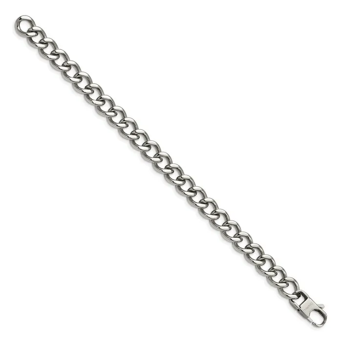 Bracelets Chisel Stainless Steel Polished 85 inch Curb Bracelet TreasureFineJewelers