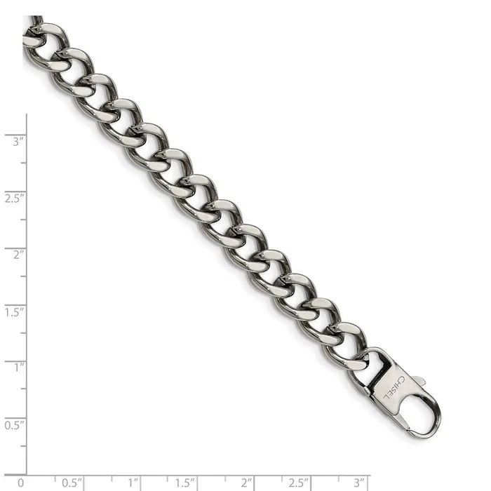 Bracelets Chisel Stainless Steel Polished 85 inch Curb Bracelet TreasureFineJewelers